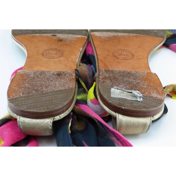 UGG Sz 7 M Multicolor Strappy Fabric Women Sandals 1813 - Picture 6 of 7